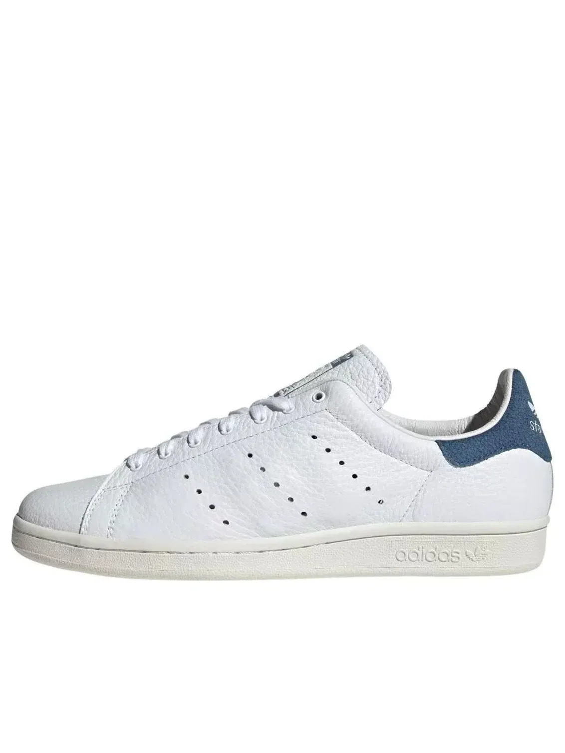Мужские кроссовки с кожаным верхом Stan Smith Cloud White Focus Blue Adidas — изображение 1 из 5, белый