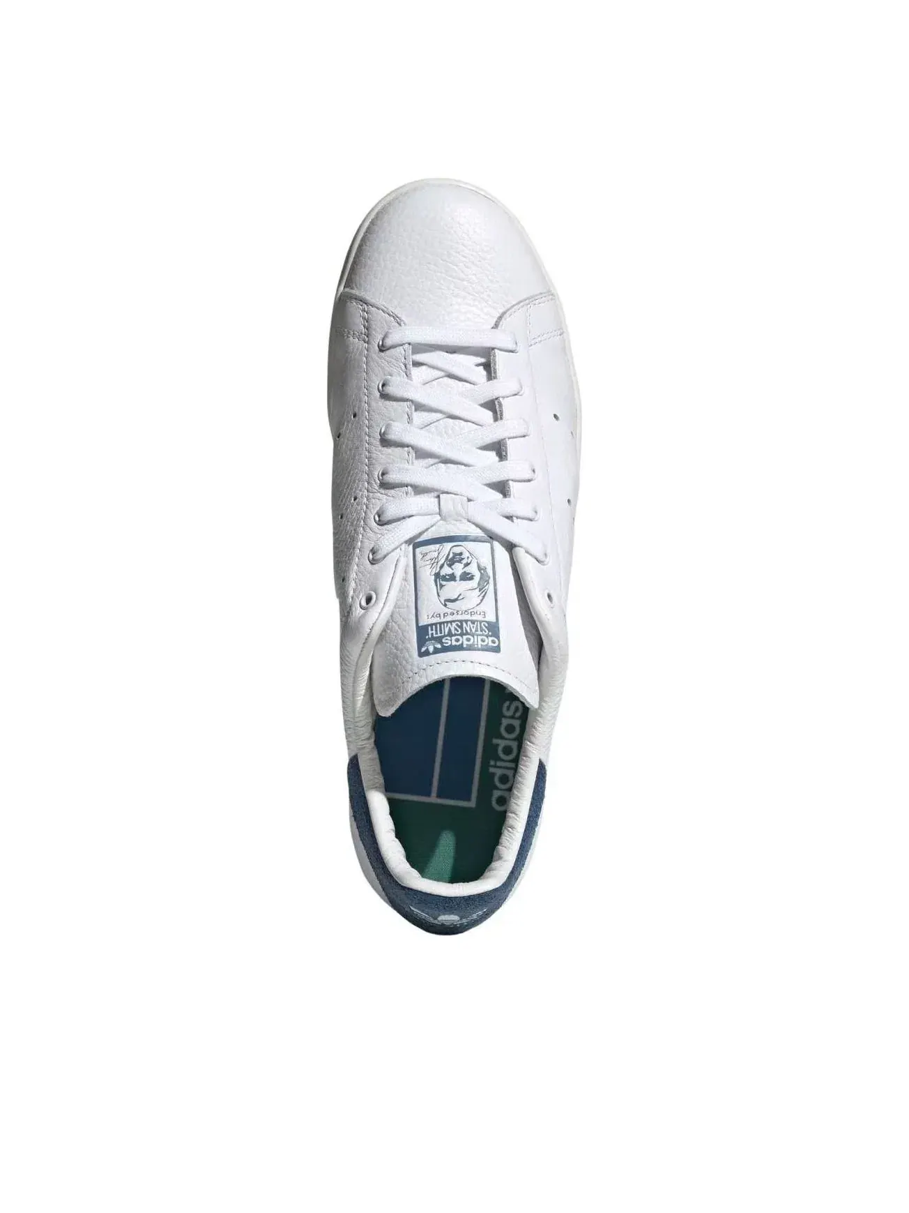 Мужские кроссовки с кожаным верхом Stan Smith Cloud White Focus Blue Adidas — изображение 2 из 5, белый