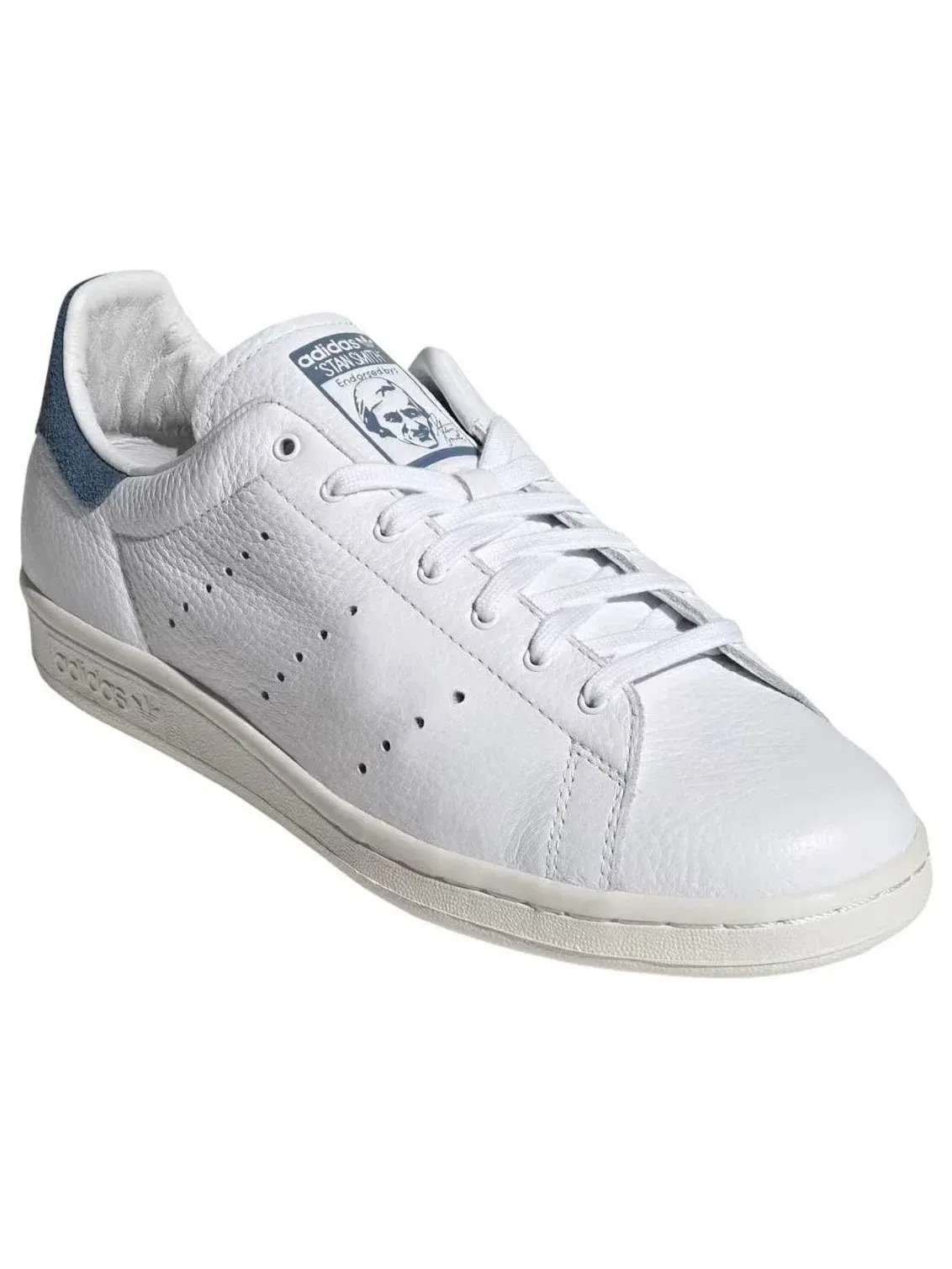 Мужские кроссовки с кожаным верхом Stan Smith Cloud White Focus Blue Adidas — изображение 4 из 5, белый
