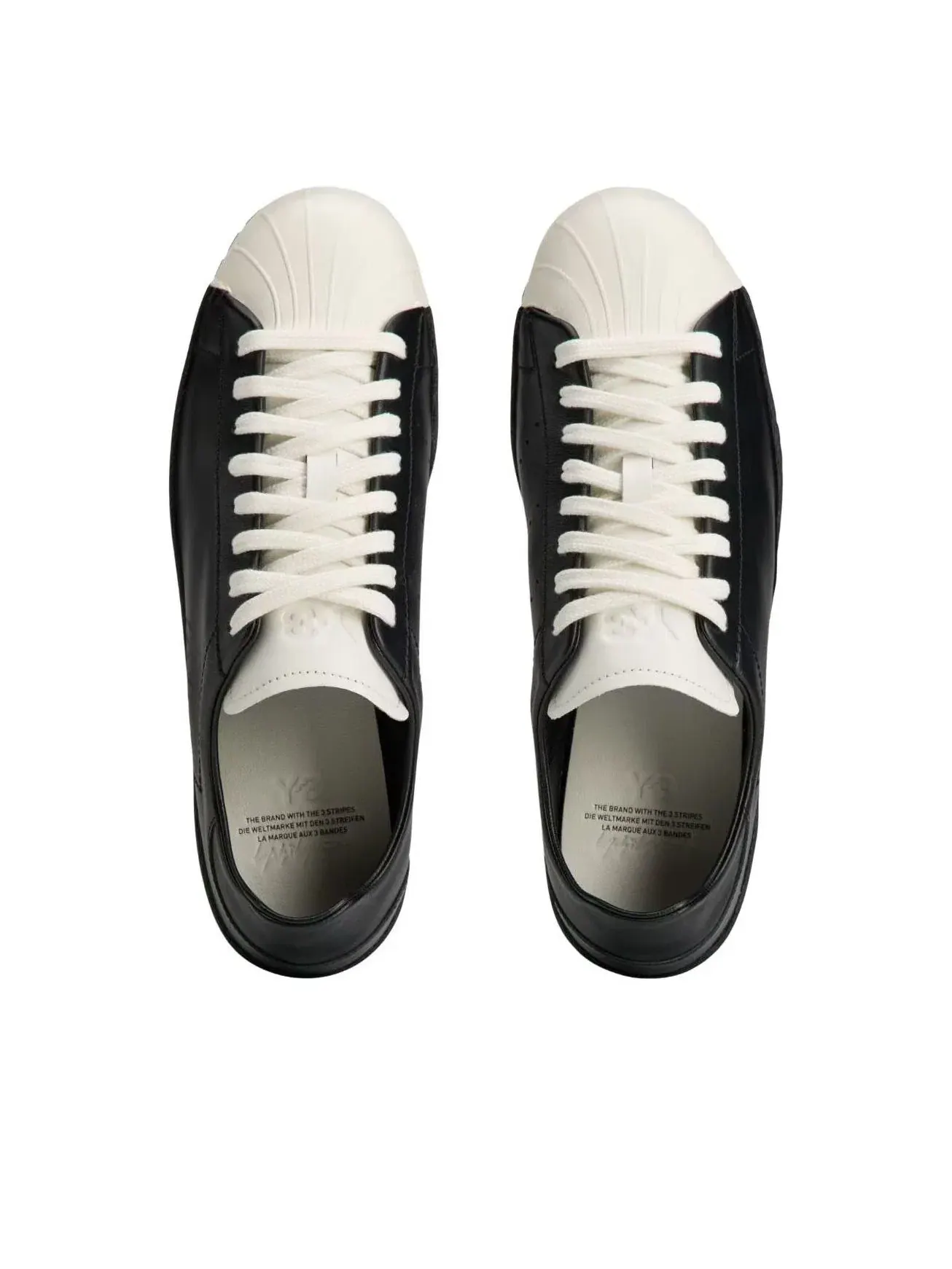 Мужские кроссовки с кожаным верхом Y-3 Superstar Adidas — изображение 3 из 5, черный