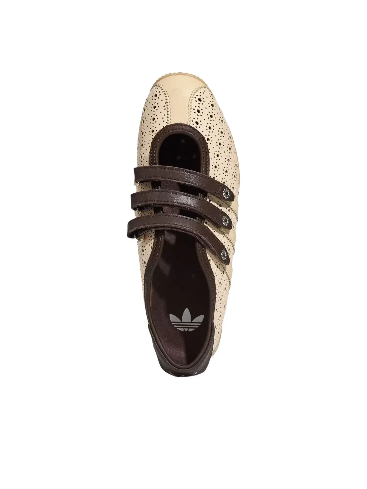 Женские кроссовки-балетки с ремешком на липучке Anfu Mary Jane Adidas — изображение 2 из 6, бежевый
