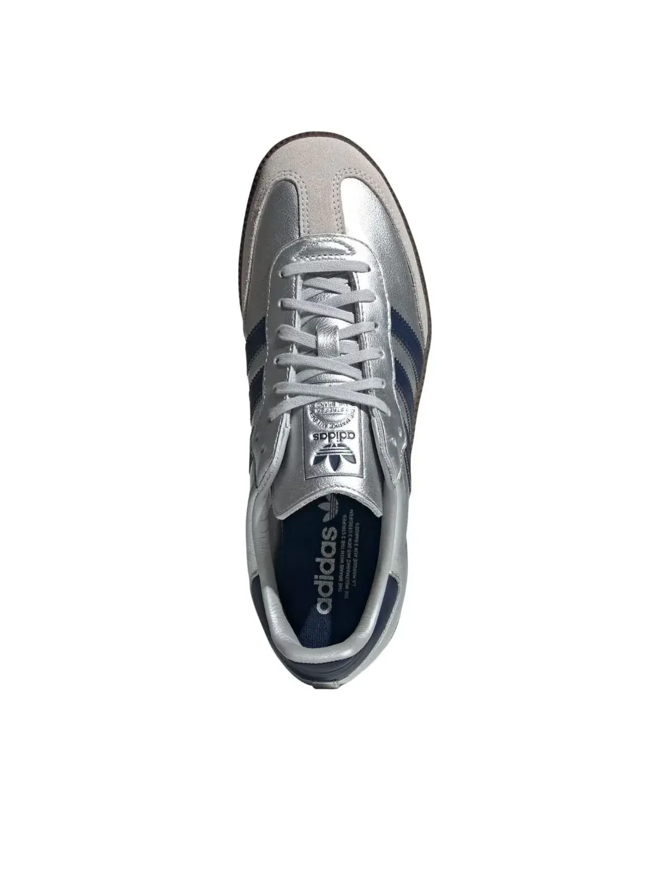 Кроссовки Adidas Samba OG 'Matte Silver Night Indigo Gum' — изображение 2 из 5, серебряный