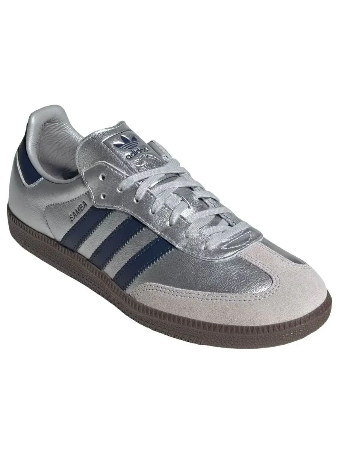 Кроссовки Adidas Samba OG 'Matte Silver Night Indigo Gum' — изображение 4 из 5, серебряный