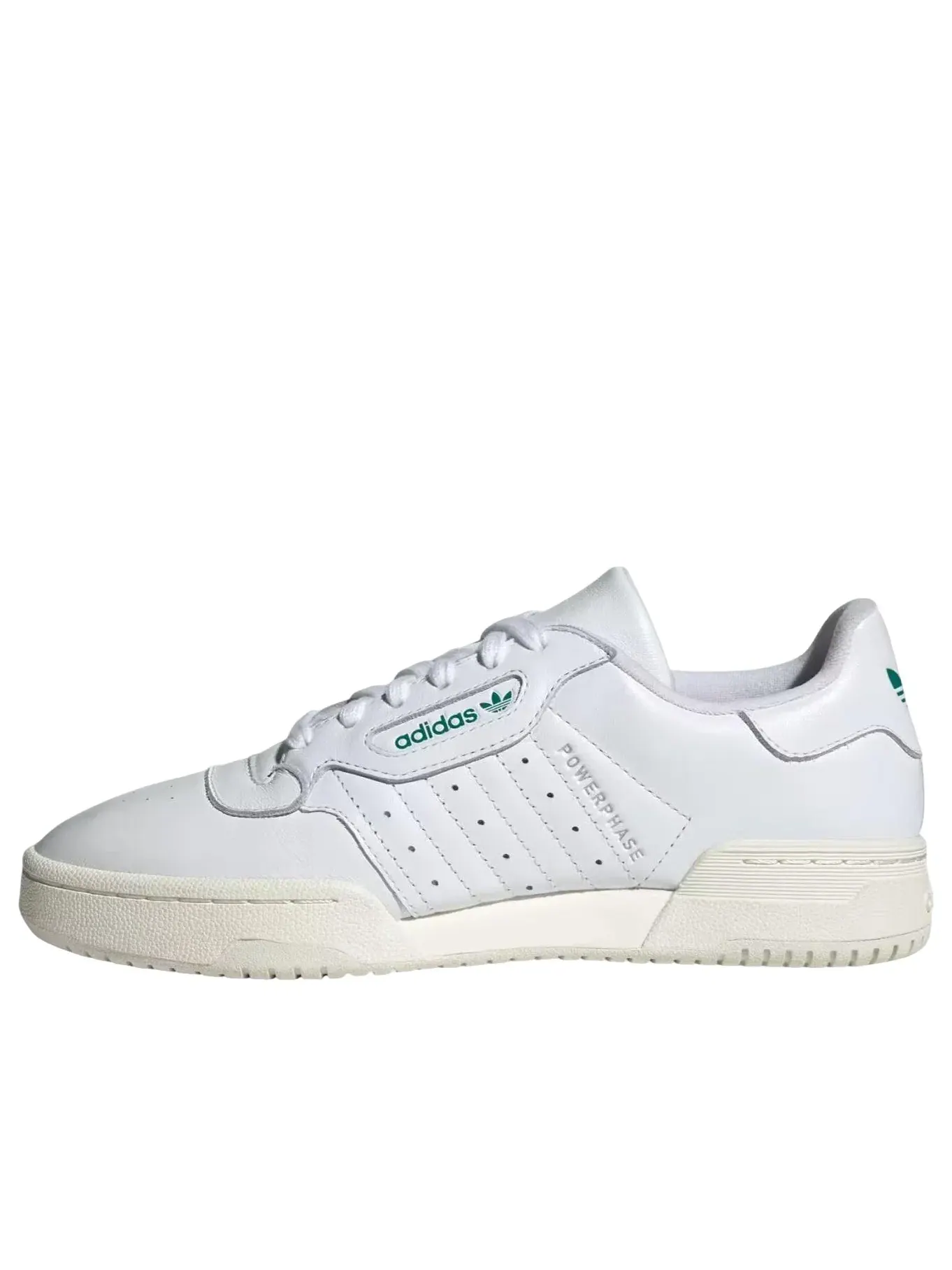 Мужские кроссовки с кожаным верхом Powerphase White Power Green Adidas — изображение 1 из 4, белый