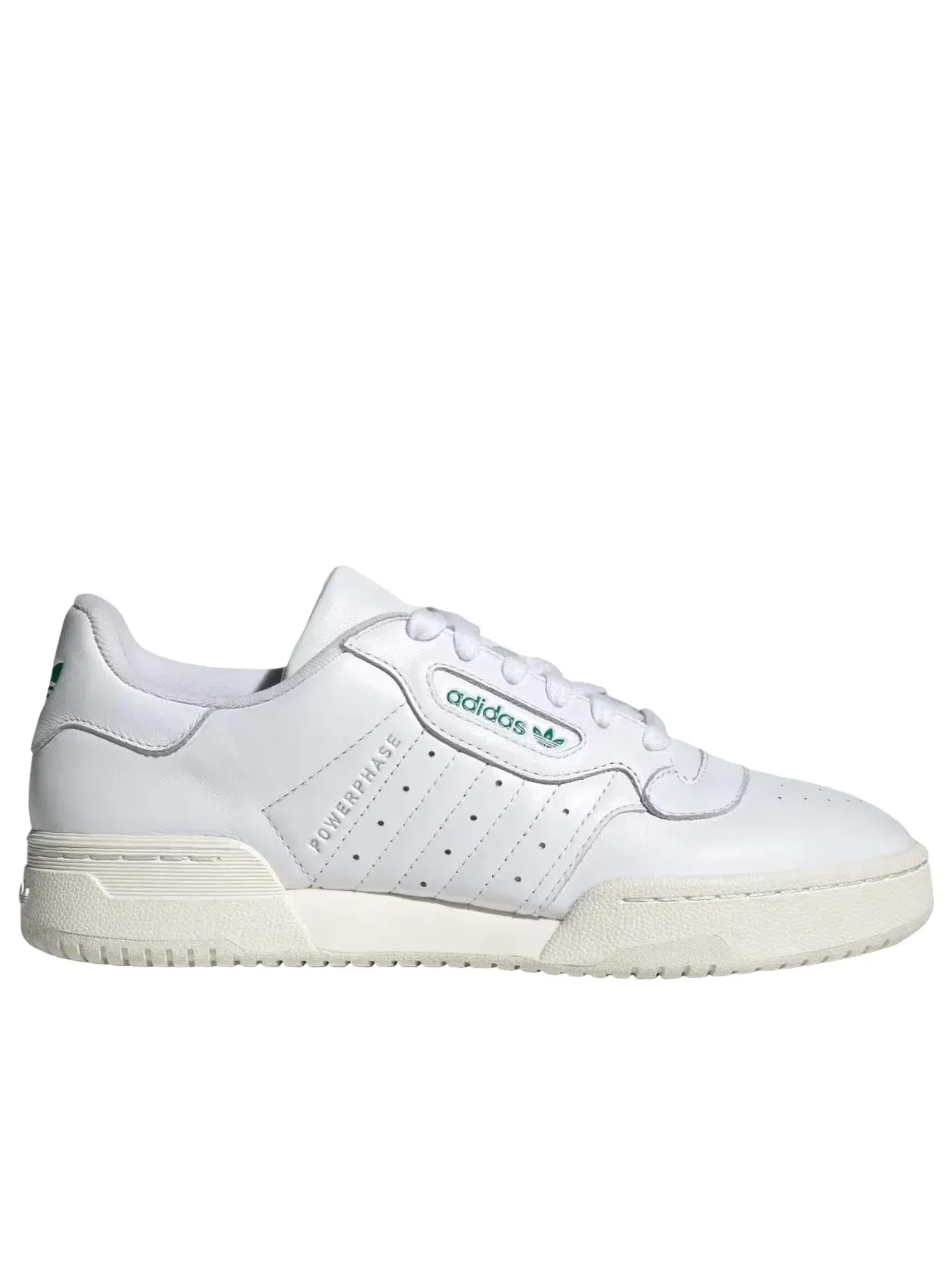 Мужские кроссовки с кожаным верхом Powerphase White Power Green Adidas — изображение 2 из 4, белый