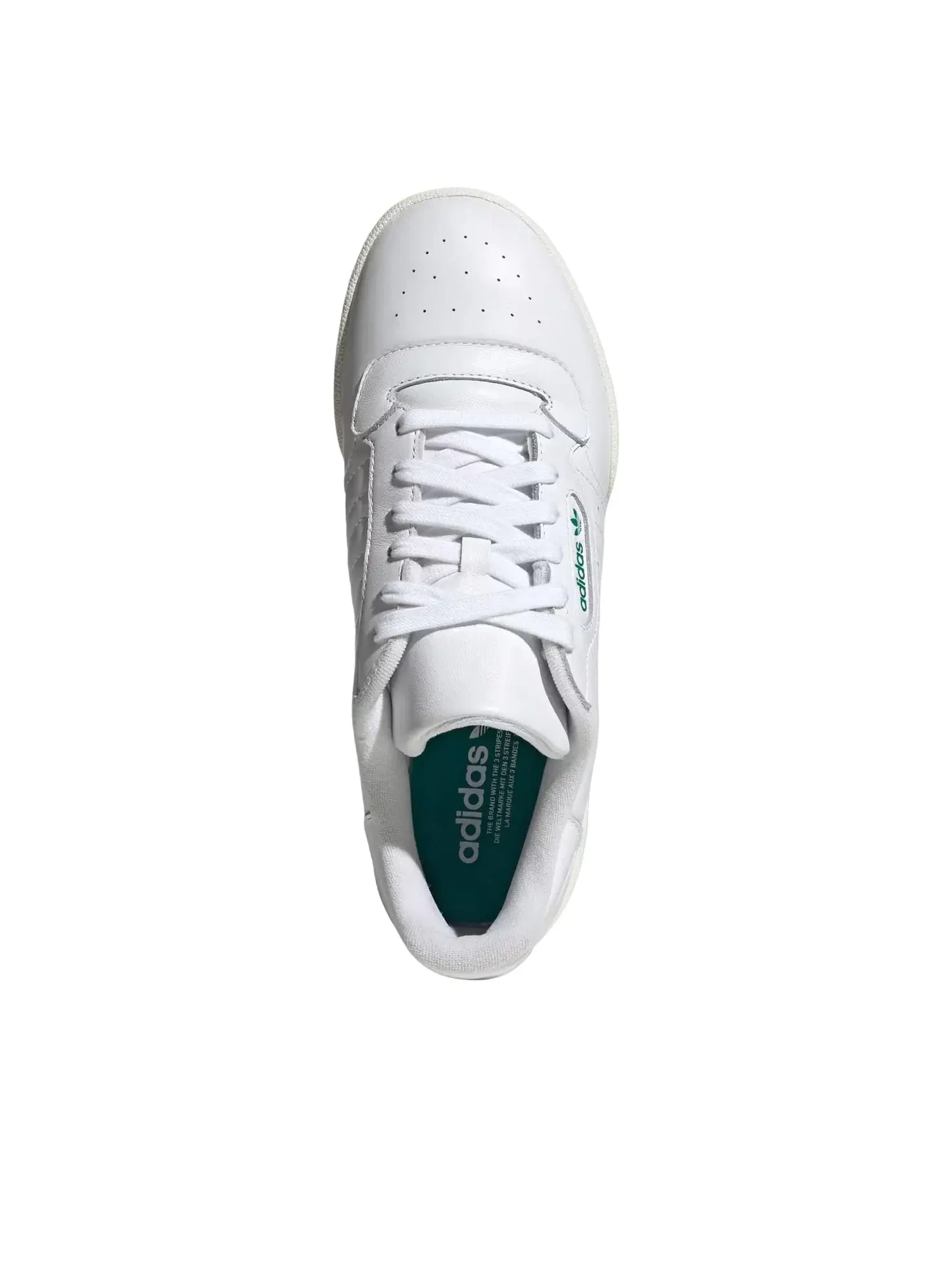 Мужские кроссовки с кожаным верхом Powerphase White Power Green Adidas — изображение 3 из 4, белый