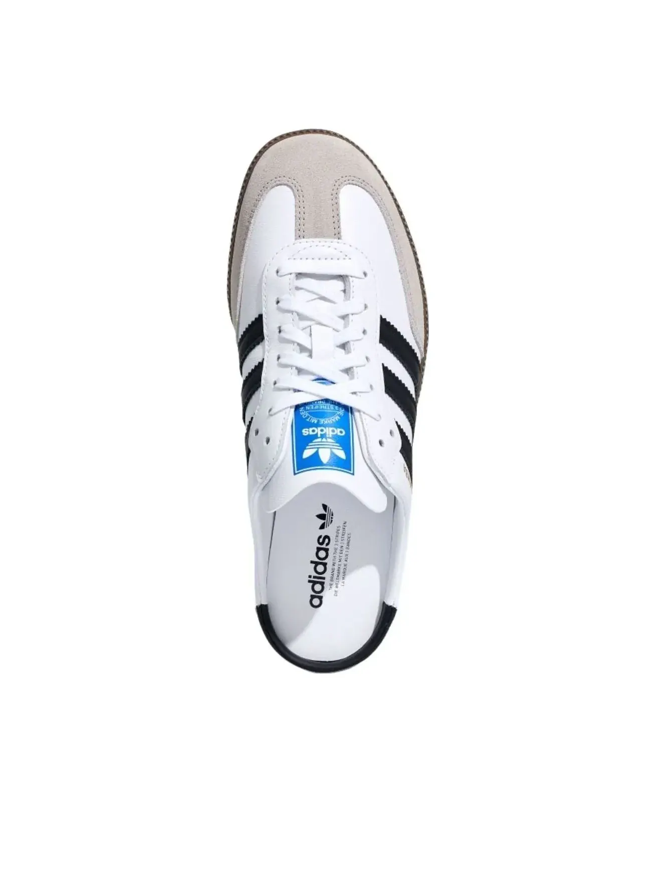 Мужские сандалии-мюли с кожаным верхом Samba Adidas — изображение 2 из 5, белый
