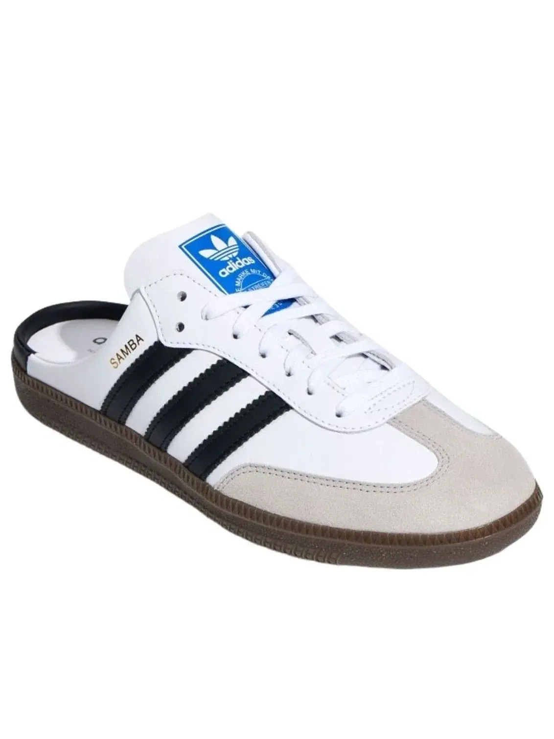 Мужские сандалии-мюли с кожаным верхом Samba Adidas — изображение 4 из 5, белый