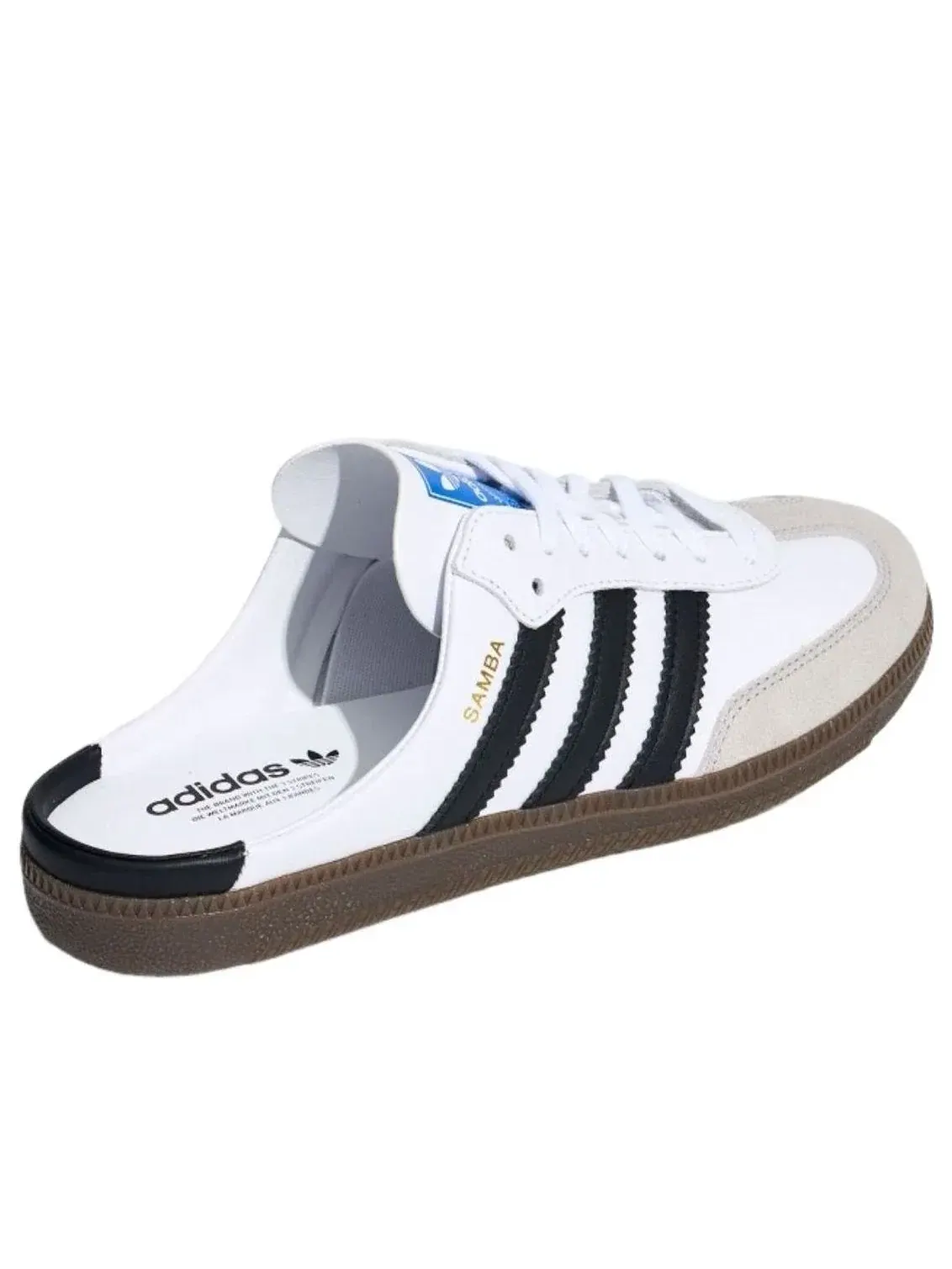 Мужские сандалии-мюли с кожаным верхом Samba Adidas — изображение 5 из 5, белый
