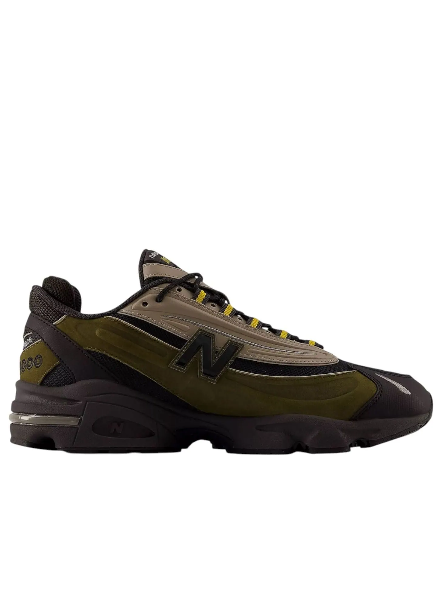 Кроссовки New Balance 1000 Cordura 'Olive Black Yellow' — изображение 2 из 5, оливковый зеленый