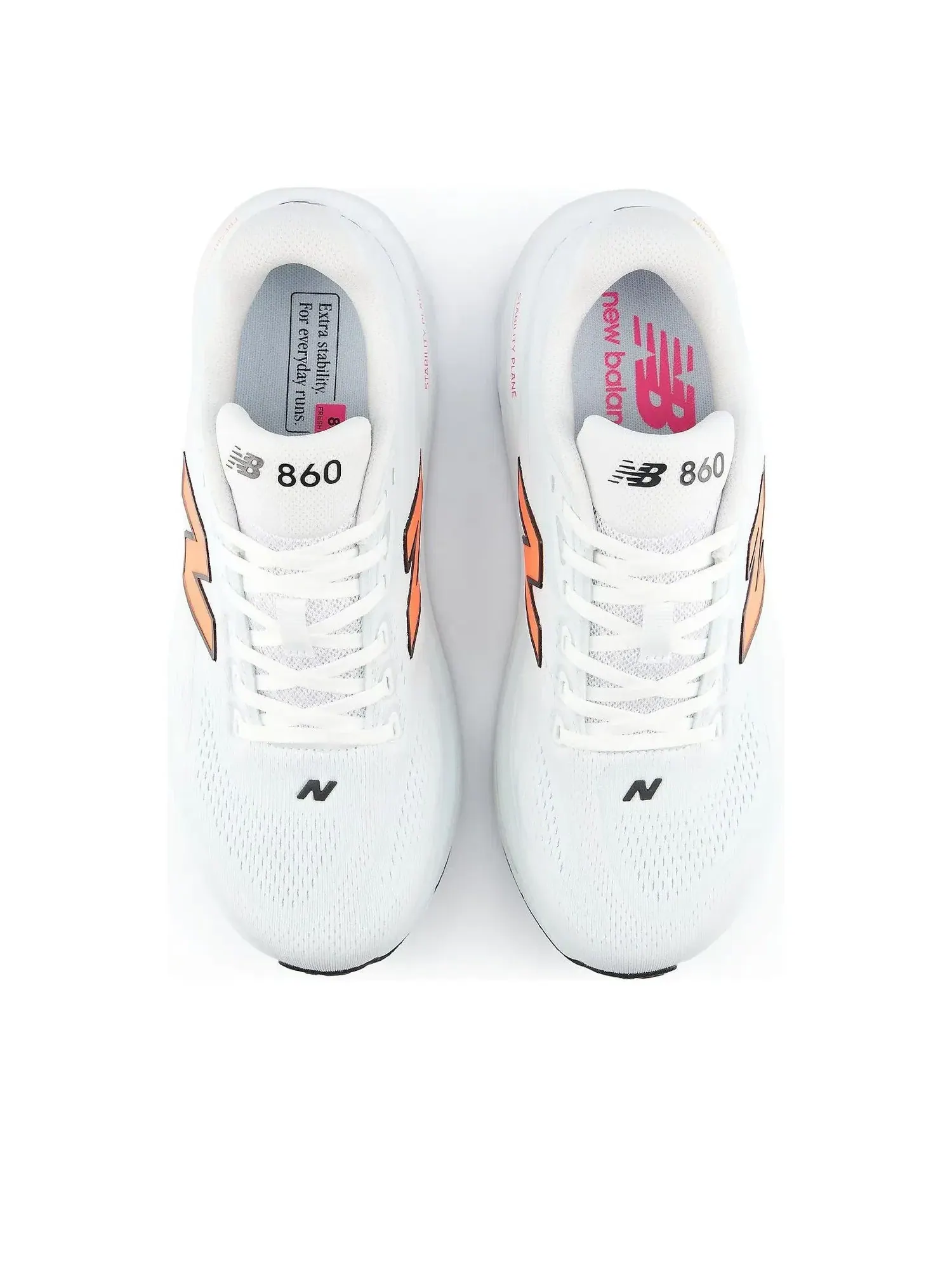 Мужские кроссовки с технологией Fresh Foam X New Balance Fresh Foam X 860v15 White Warm Orange — изображение 3 из 6, белый