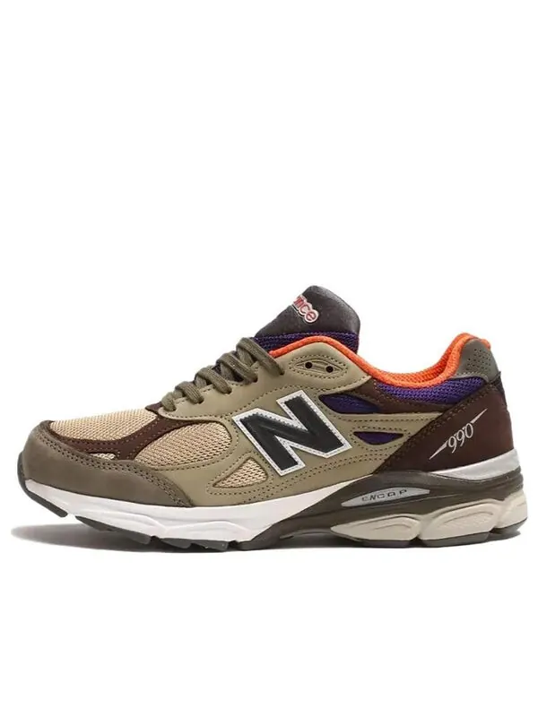 Кроссовки New Balance 990v3 Made in USA 'Teddy Santis Khaki Orange' — изображение 1 из 4, хаки/оранжевый