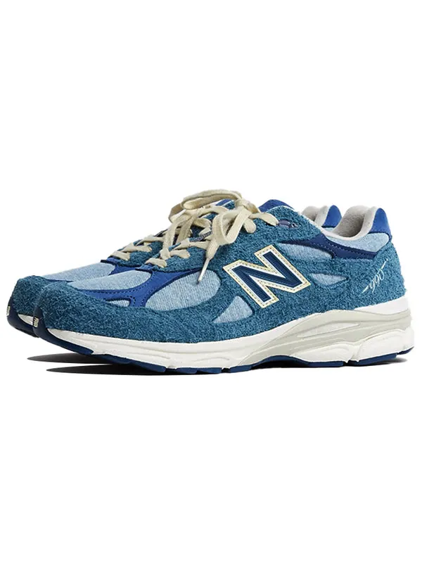 Кроссовки levi's x 990v3 made in usa 'mallard blue' New Balance — изображение 2 из 4, синий/кремовый