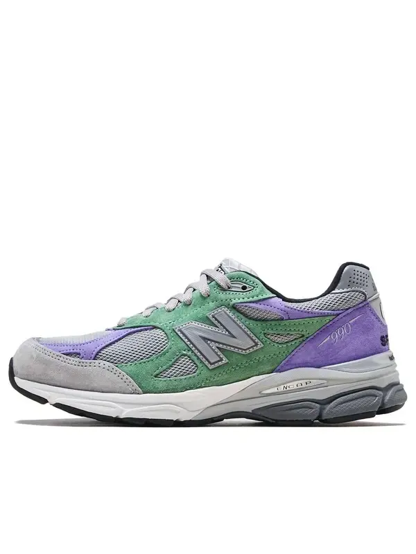 Кроссовки stray rats x 990v3 сделано в сша New Balance — изображение 1 из 4, зеленый/фиолетовый