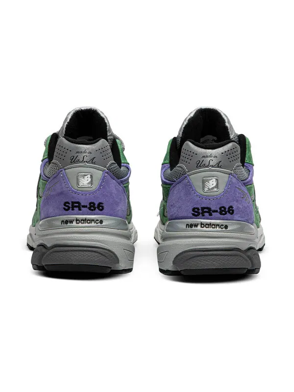 Кроссовки stray rats x 990v3 сделано в сша New Balance — изображение 4 из 4, зеленый/фиолетовый
