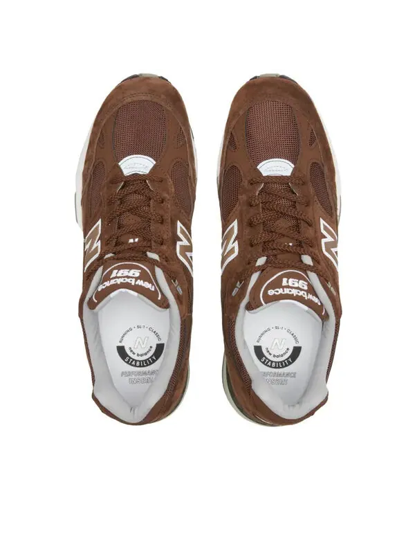 Кроссовки 991 сделано в Англии New Balance — изображение 4 из 4, коричневый/белый