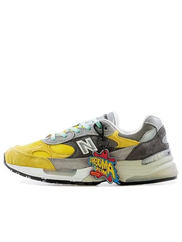 Кроссовки amoeba music x nice kicks x 992 сделано в сша New Balance — изображение 1 из 5, серый/желтый
