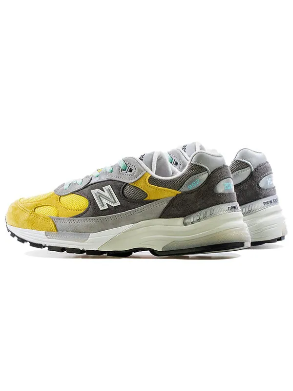 Кроссовки amoeba music x nice kicks x 992 сделано в сша New Balance — изображение 3 из 5, серый/желтый
