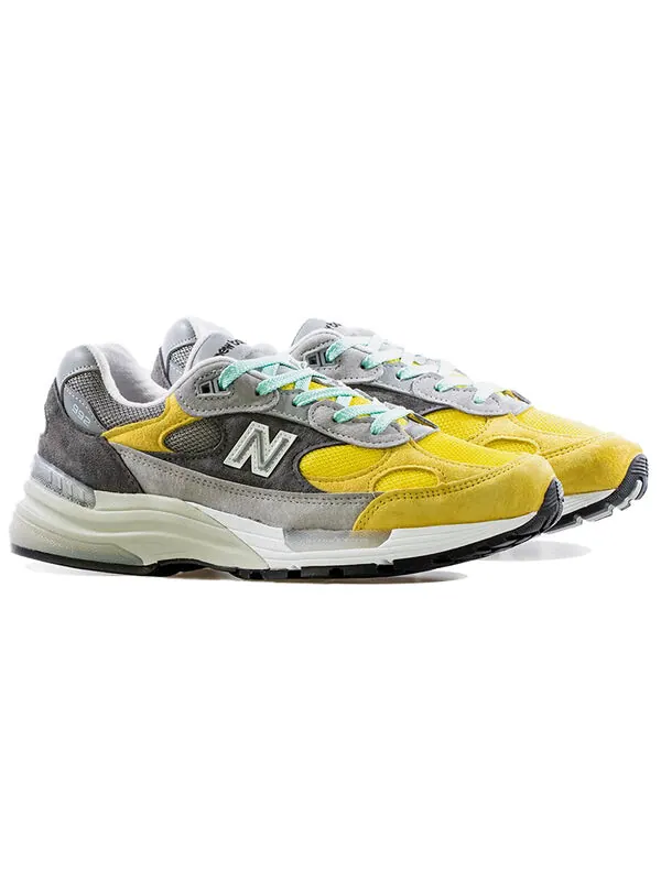 Кроссовки amoeba music x nice kicks x 992 сделано в сша New Balance — изображение 4 из 5, серый/желтый