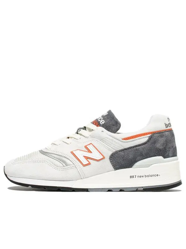 Кроссовки 997 series retro low top casual сделано в сша New Balance — изображение 1 из 4, белый/серый/оранжевый