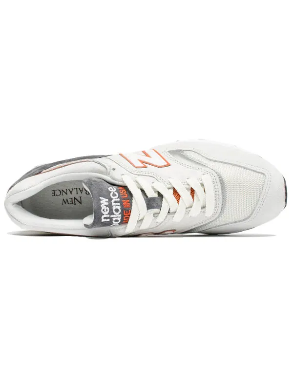 Кроссовки 997 series retro low top casual сделано в сша New Balance — изображение 3 из 4, белый/серый/оранжевый