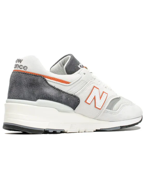 Кроссовки 997 series retro low top casual сделано в сша New Balance — изображение 4 из 4, белый/серый/оранжевый