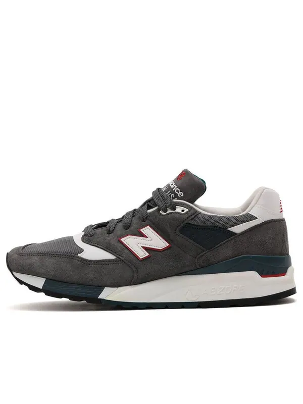Кроссовки 998 сделано в США New Balance — изображение 1 из 4, серый/темно-синий-белый