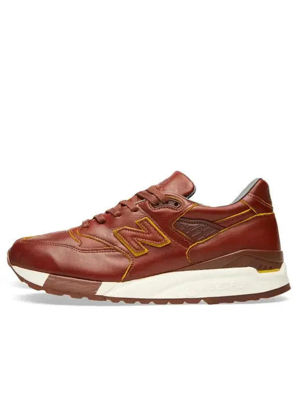 Кроссовки из кожи horween x 998 New Balance — изображение 1 из 1, коричневый/белый