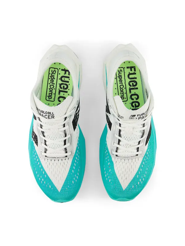 Кроссовки fuelcell supercomp 'cyber jade white black' New Balance — изображение 3 из 4, белый/черный