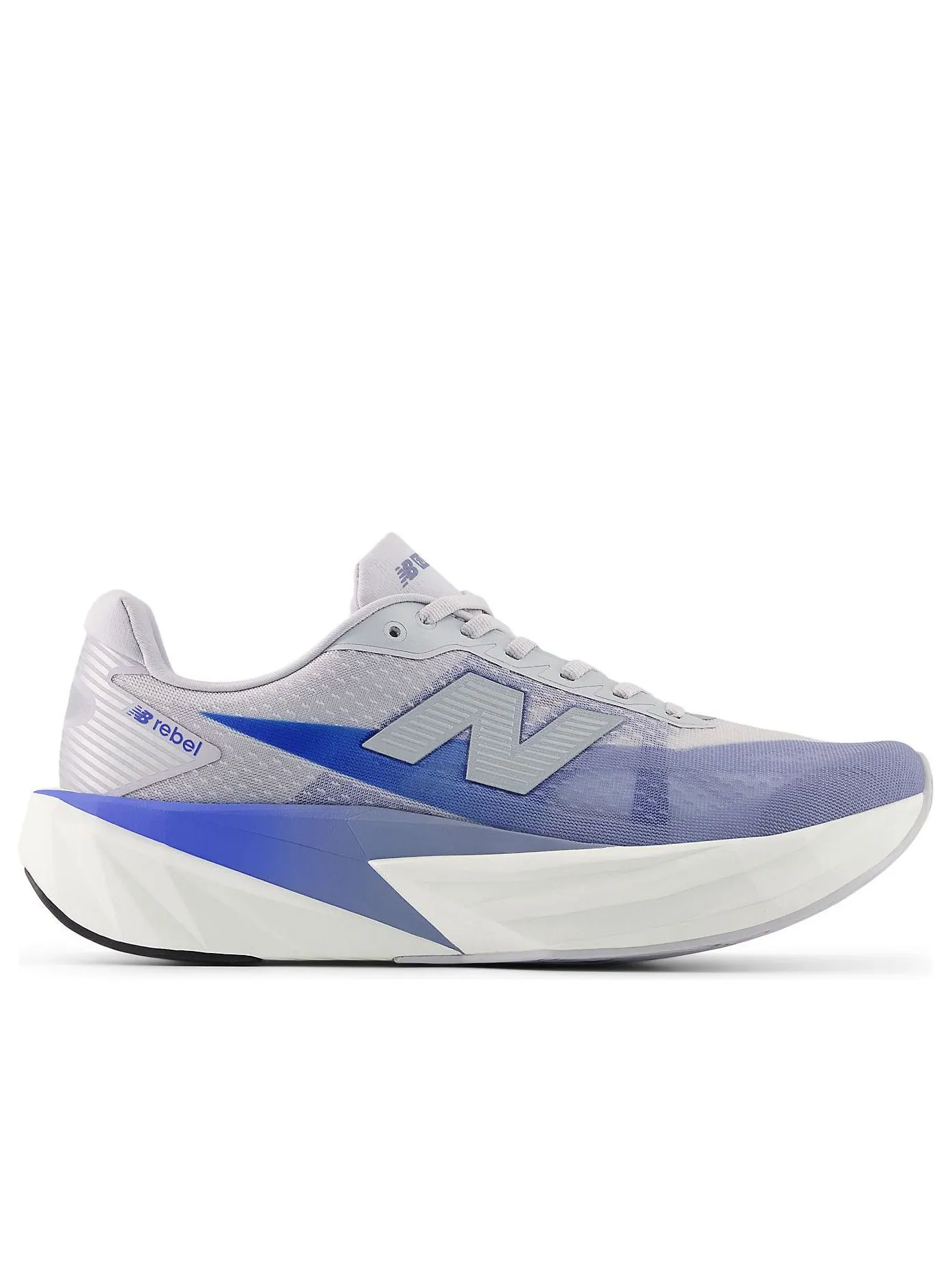 Кроссовки New Balance FuelCell Rebel v5 'Pearl Grey Dusk Shower' — изображение 2 из 6, серый//синий