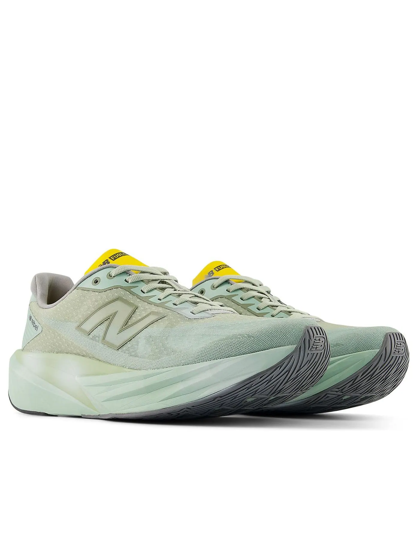 Кроссовки New Balance FuelCell Rebel v5 'Garter Snake Mosaic Green Lemon' — изображение 4 из 6, зеленый