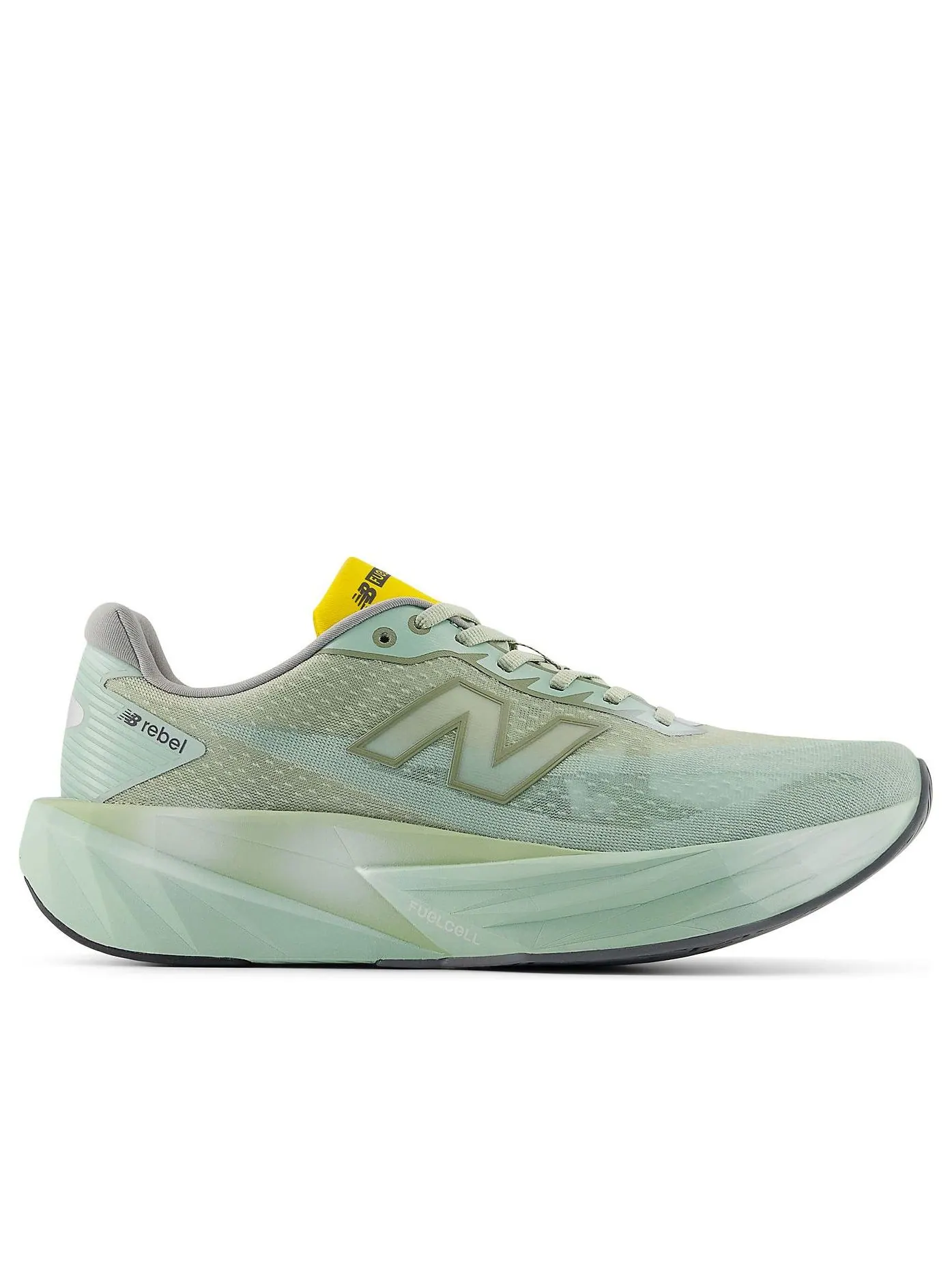 Кроссовки New Balance FuelCell Rebel v5 'Garter Snake Mosaic Green Lemon' — изображение 6 из 6, зеленый