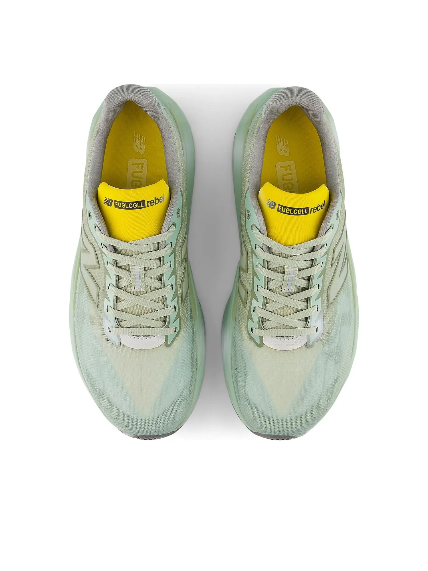 Кроссовки New Balance FuelCell Rebel v5 'Garter Snake Mosaic Green Lemon' — изображение 5 из 6, зеленый