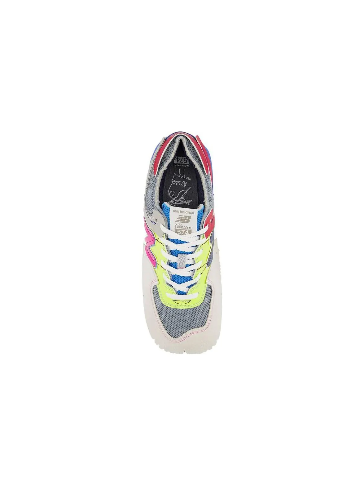 Кроссовки New Balance х Jaden Smith Surplus Materials 574 — изображение 4 из 5, белый/желтый/красный