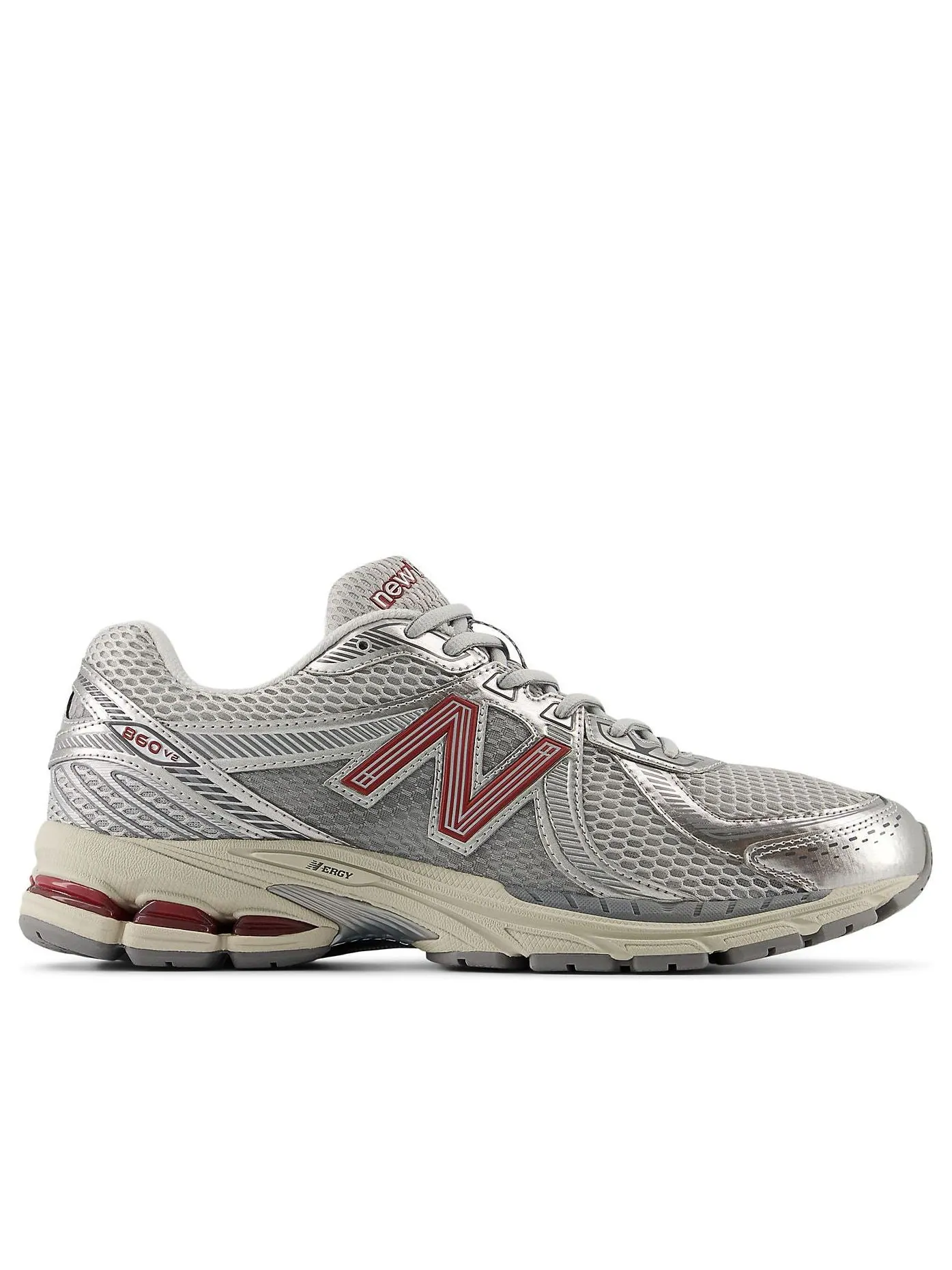 Кроссовки New Balance 860v2 'Silver Red' — изображение 2 из 5, серебристый/красный
