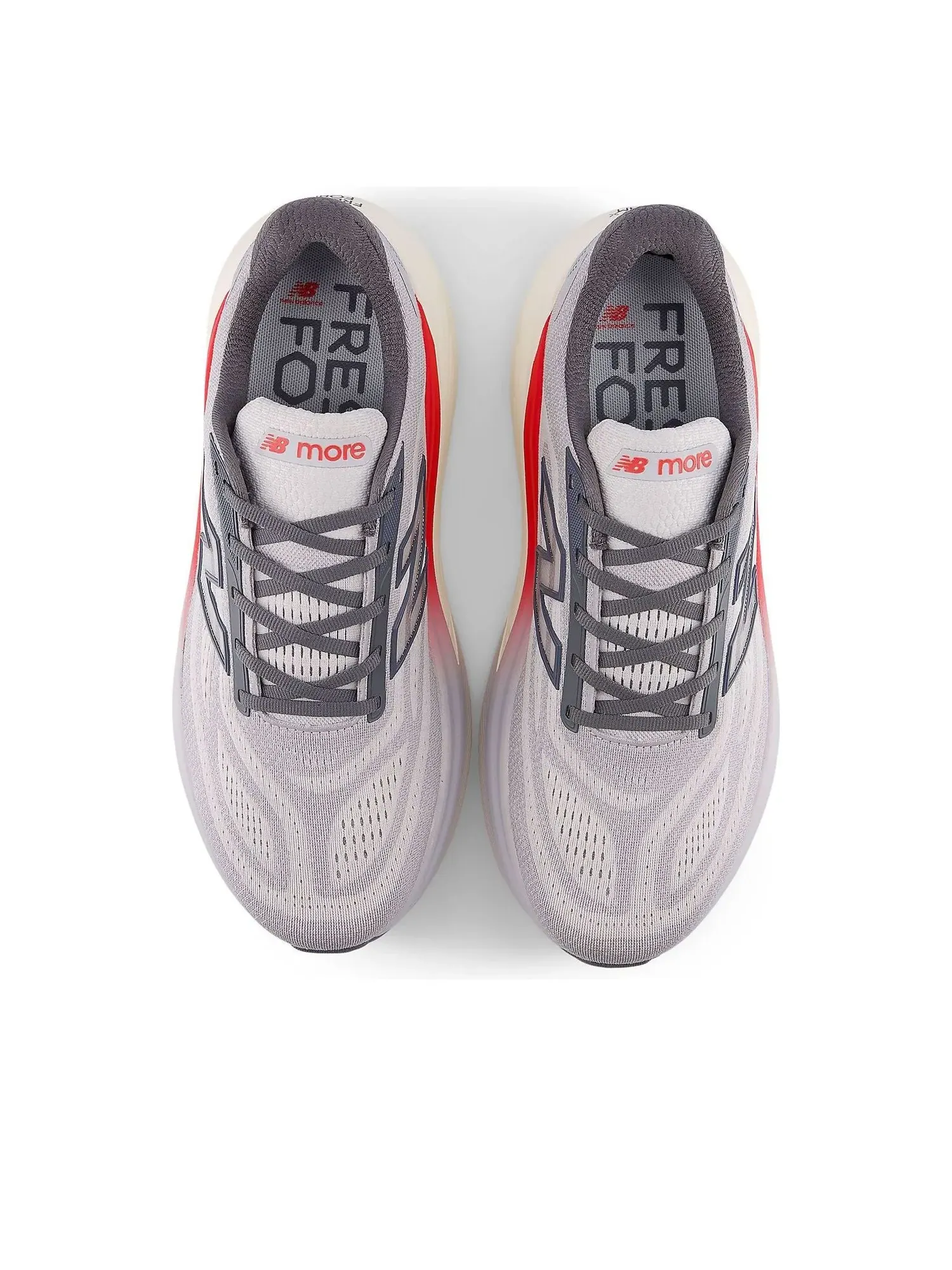 Кроссовки New Balance Fresh Foam X More v6 'Gray Matter True Red' — изображение 3 из 6, серый
