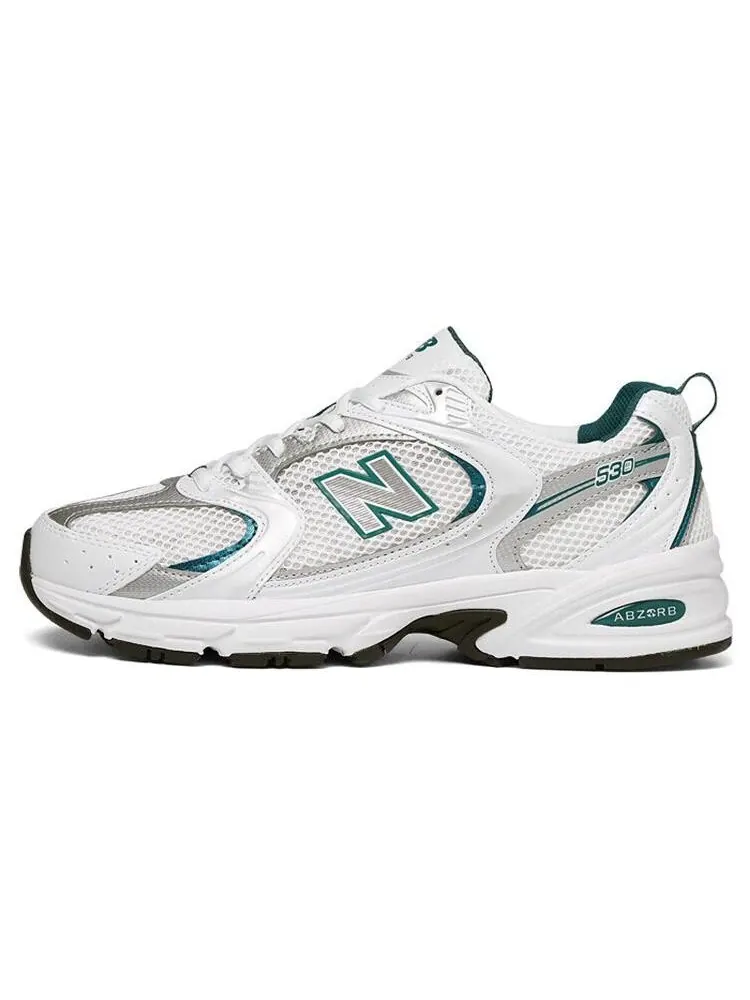 Кроссовки New Balance 530: Белый с зеленым — изображение 1 из 5