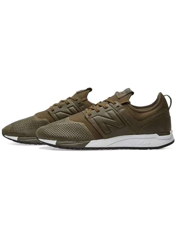Кроссовки 247 кожа New Balance — изображение 2 из 4, оливковый зеленый