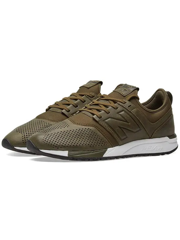 Кроссовки 247 кожа New Balance — изображение 3 из 4, оливковый зеленый