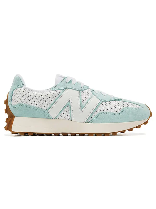 Кроссовки 327 New Balance — изображение 2 из 4, белый/светлый зеленый
