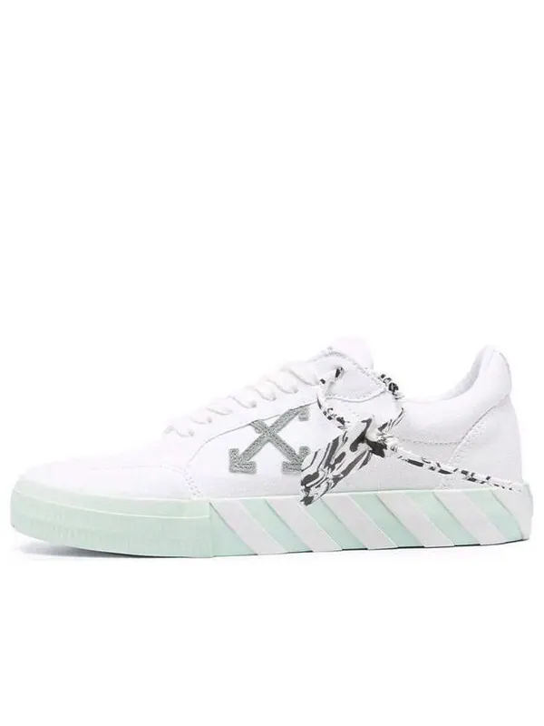 Кроссовки low vulcanized canvas sneaker 'white green orange' Off-White — изображение 1 из 4, белый/зеленый/оранжевый