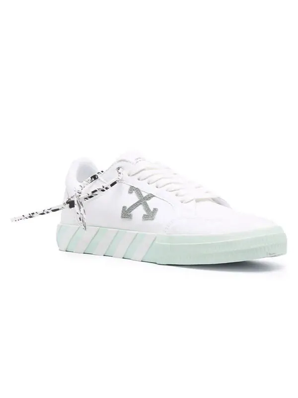 Кроссовки low vulcanized canvas sneaker 'white green orange' Off-White — изображение 2 из 4, белый/зеленый/оранжевый