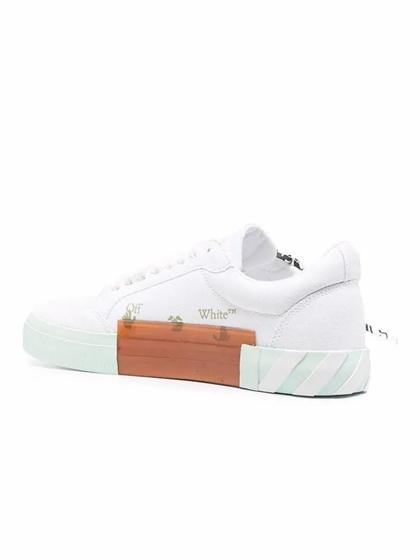 Кроссовки low vulcanized canvas sneaker 'white green orange' Off-White — изображение 4 из 4, белый/зеленый/оранжевый