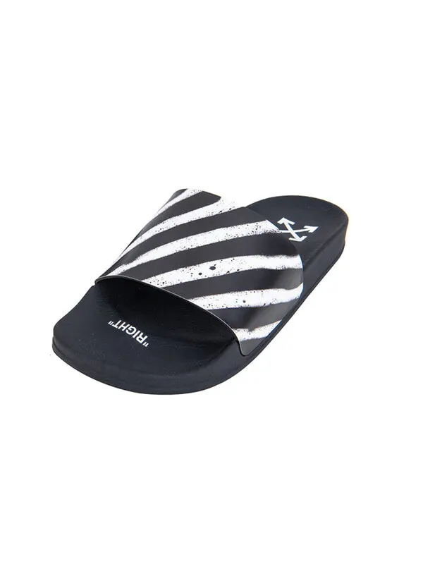 Сандалии sliders 'graffiti - black white' 2020 Off-White — изображение 2 из 4, черный