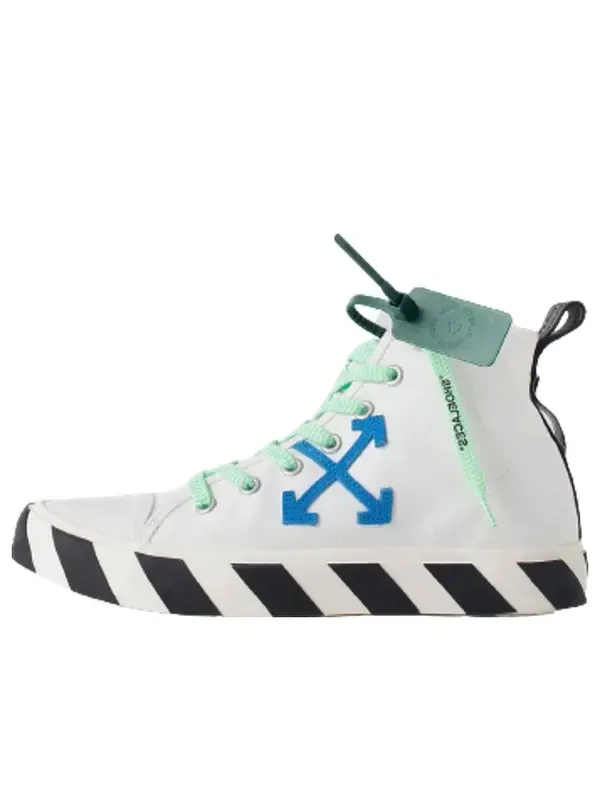 Кроссовки mid-top vulcanized canvas sneaker 'white blue green black' Off-White — изображение 1 из 4