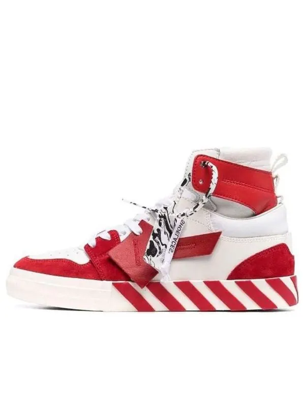Кроссовки vulcanized high-top 'red white' Off-White — изображение 1 из 4, красный/белый