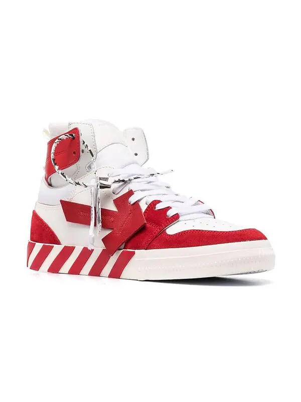Кроссовки vulcanized high-top 'red white' Off-White — изображение 2 из 4, красный/белый