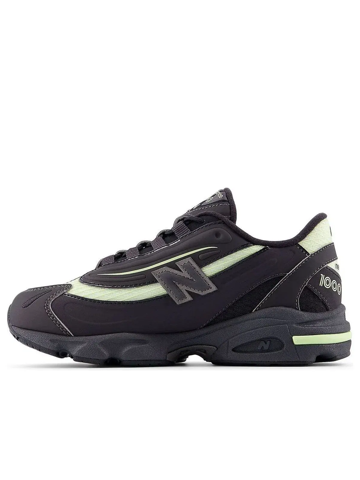 Детские кроссовки с шнуровкой New Balance 1000 Iron Black Lime — изображение 1 из 5, черный