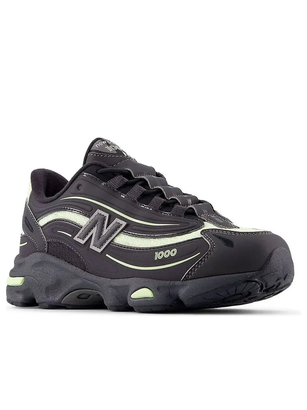 Детские кроссовки с шнуровкой New Balance 1000 Iron Black Lime — изображение 4 из 5, черный