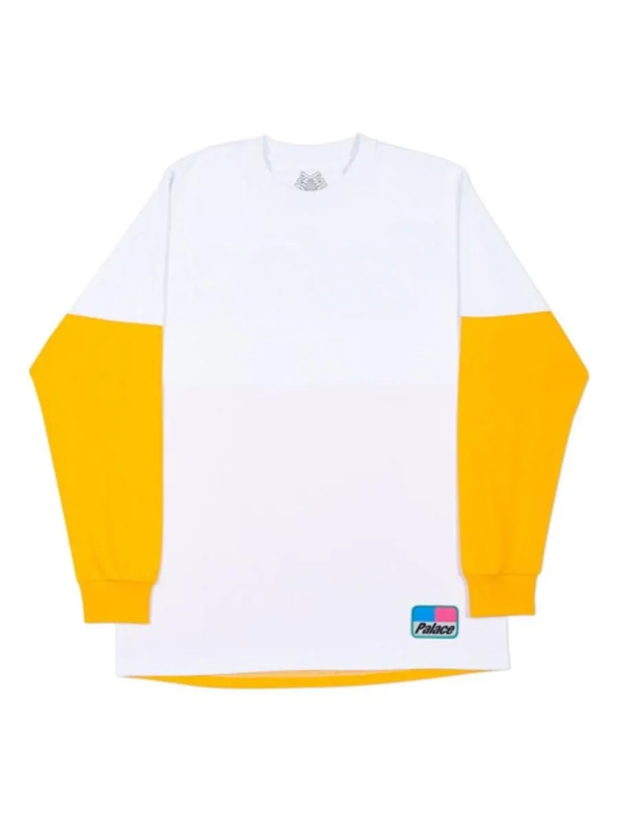 Кроссовки Palace Splitter Longsleeve T-shirt 'Yellow White' — изображение 2 из 2, желтый
